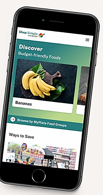 Mobile Phone showing bananas on a shopping app